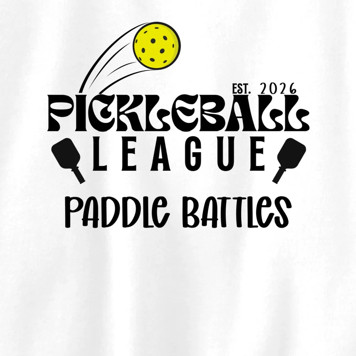 Pickleball League Custom Team Name Custom Year Kids Sweatshirt - Front - Close-up