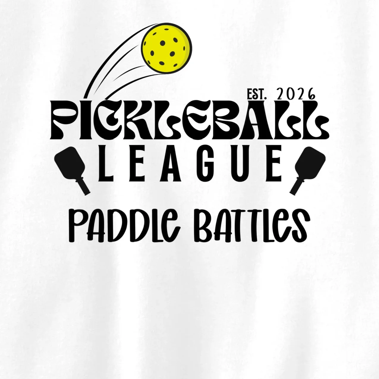 Pickleball League Custom Team Name Custom Year Kids Sweatshirt - Front - Close-up