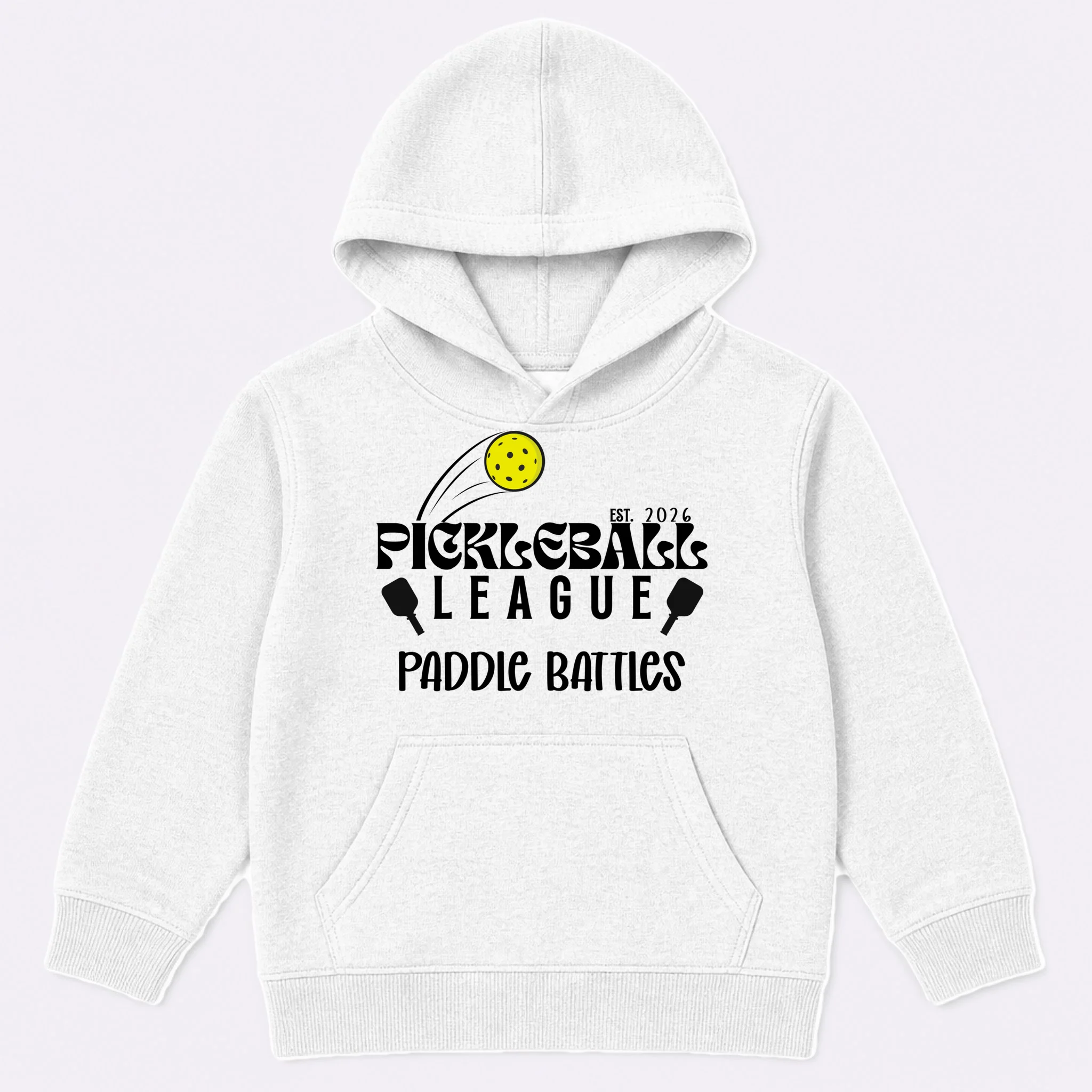 Pickleball League Custom Team Name Custom Year Kids Hoodie - Front