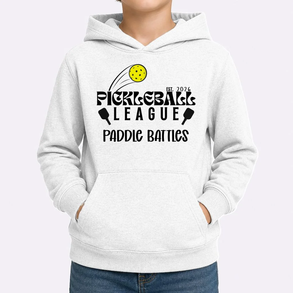 Pickleball League Custom Team Name Custom Year Kids Hoodie - Front 1