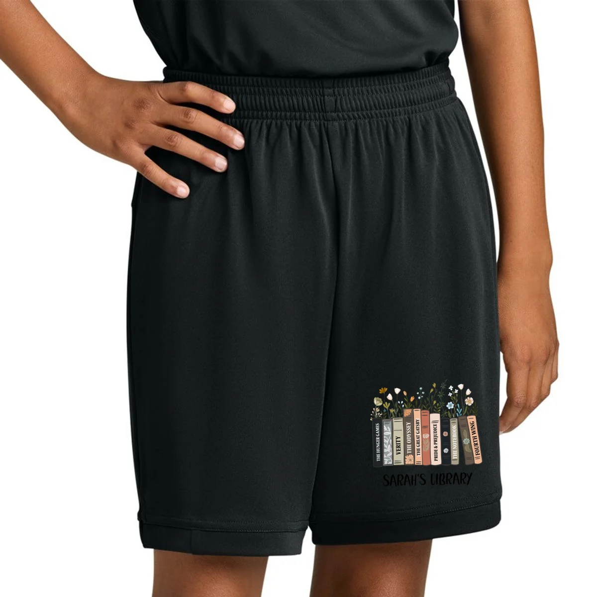 Personalized Library Book Names Kids Shorts - Front 1