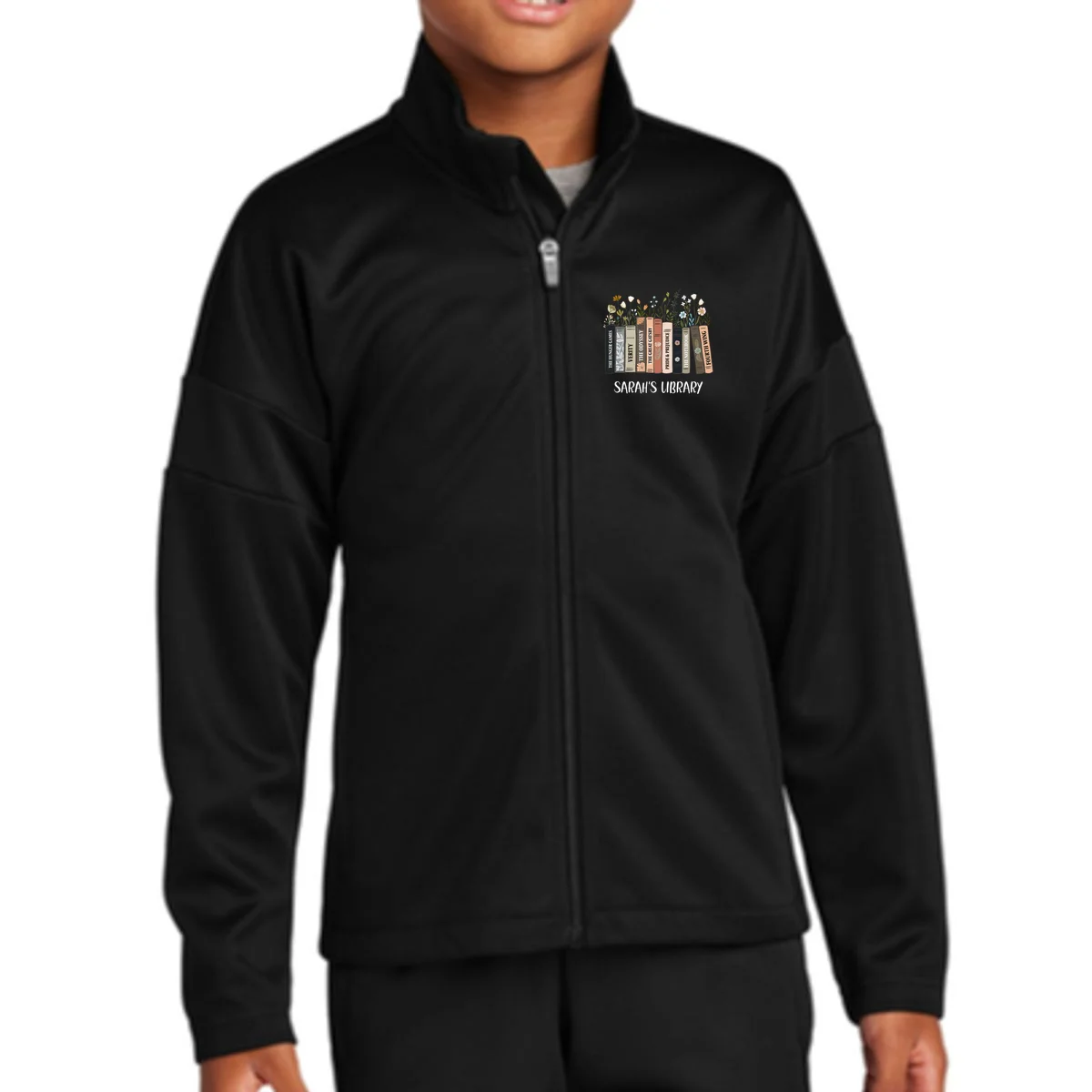Personalized Library Book Names Kids Jacket - Front
