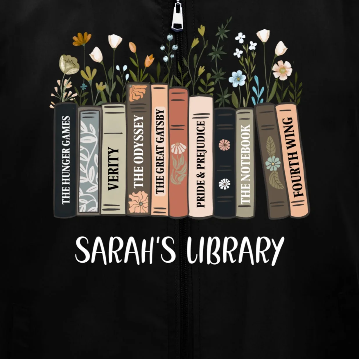 Personalized Library Book Names Men's Vest - Front - Close-up