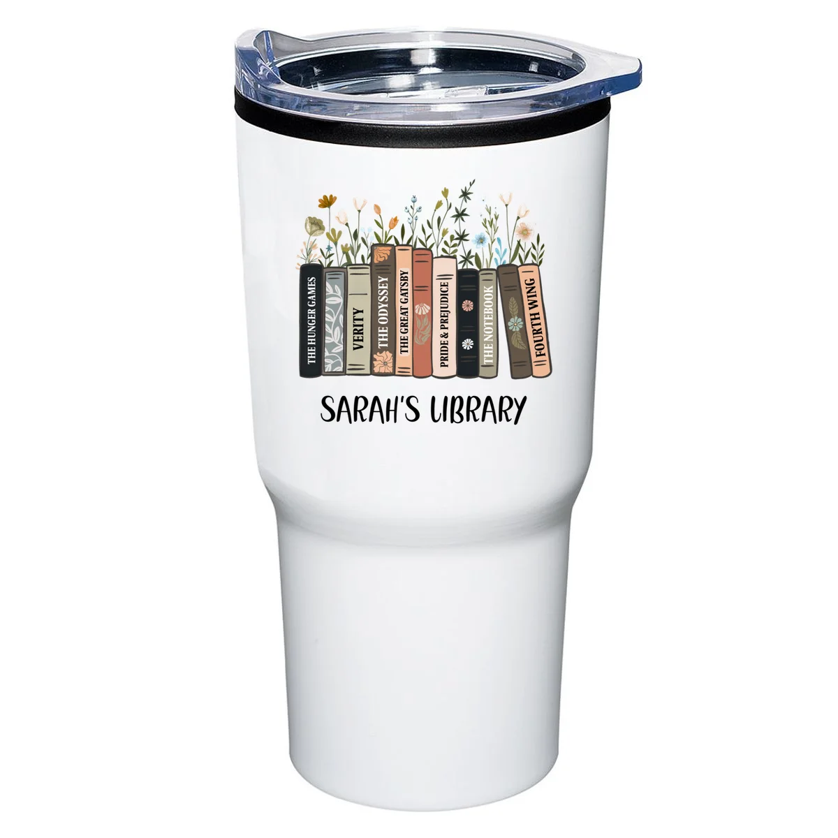 Personalized Library Book Names 20oz Tumbler - Front