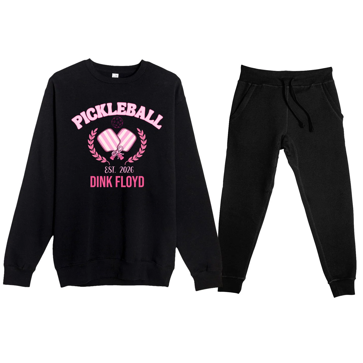 Pickleball Pink Custom Team Name and Year Men's Sweatsuit Front