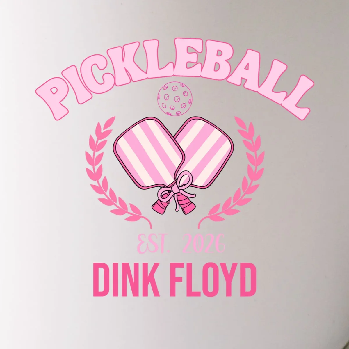 Pickleball Pink Custom Team Name and Year Coffee Mug - Front - Close-up