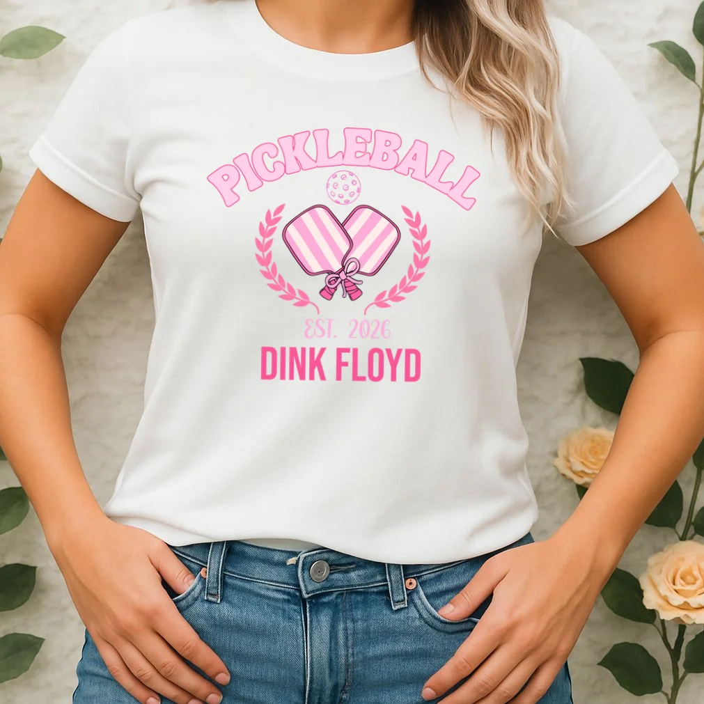Pickleball Pink Custom Team Name and Year Women's T-Shirt - Front 1