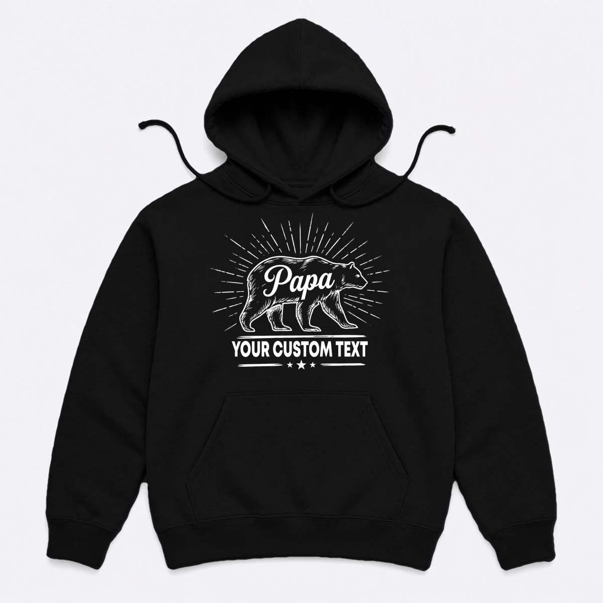 Cute Papa Bear Custom Text Fathers Day Hoodie - Front