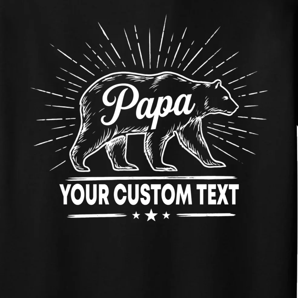 Cute Papa Bear Custom Text Fathers Day Men's Pajamas - Front - Close-up