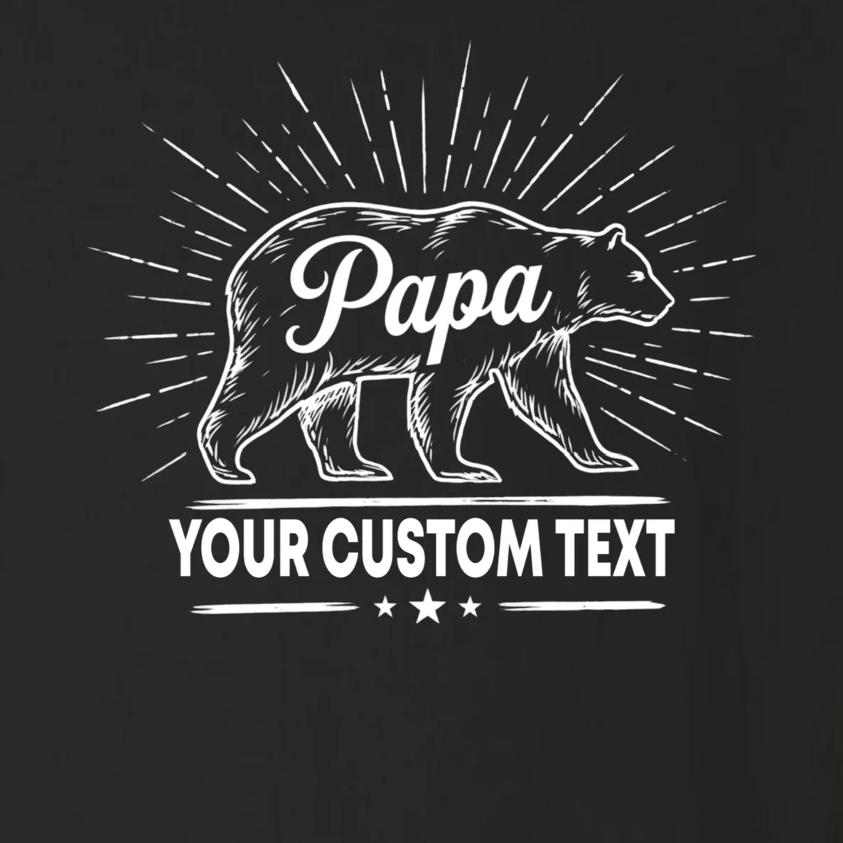 Cute Papa Bear Custom Text Fathers Day Toddler Long Sleeve Shirt - Front - Close-up