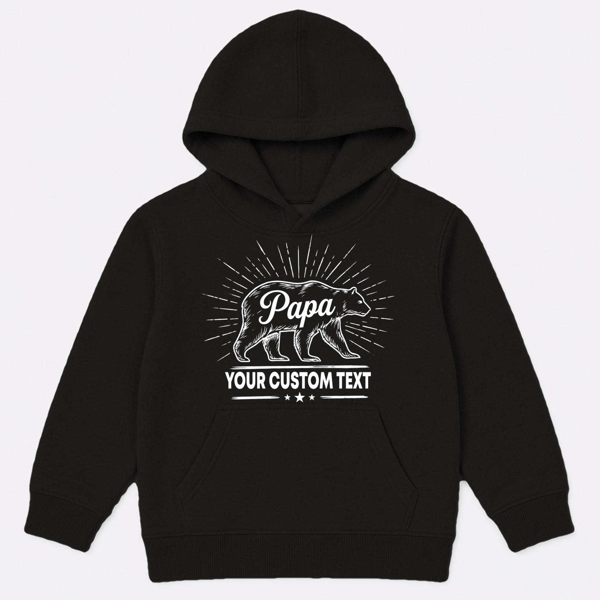 Cute Papa Bear Custom Text Fathers Day Kids Hoodie - Front