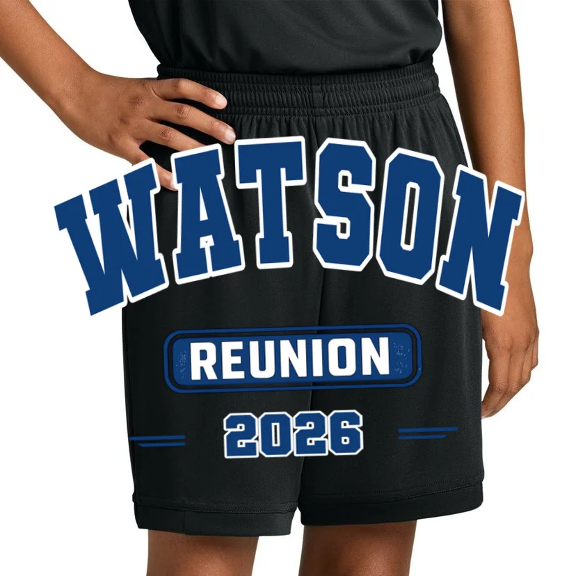 Personalized Family Reunion Last Name and Year Kids Shorts - Front 1
