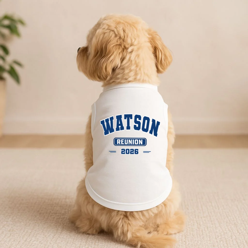 Personalized Family Reunion Last Name and Year Doggie Tank - Front 1