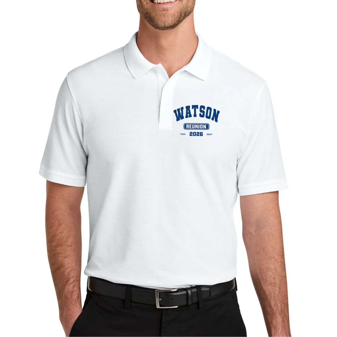 Personalized Family Reunion Last Name and Year Men's Polo - Front 1