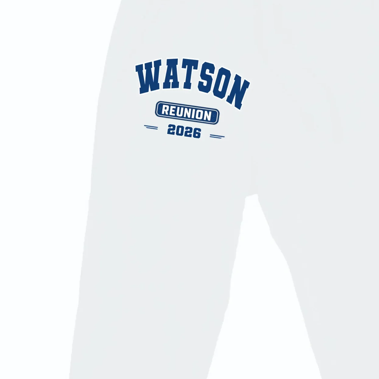 Personalized Family Reunion Last Name and Year Men's Sweatpants - Front - Close-up