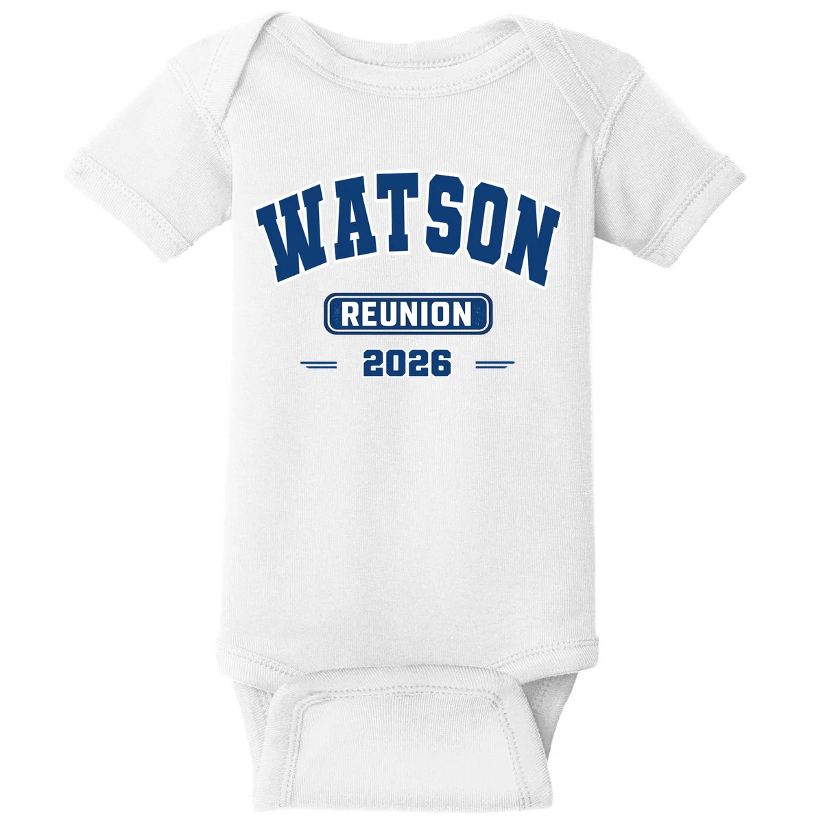 Personalized Family Reunion Last Name and Year Baby Bodysuit - Front
