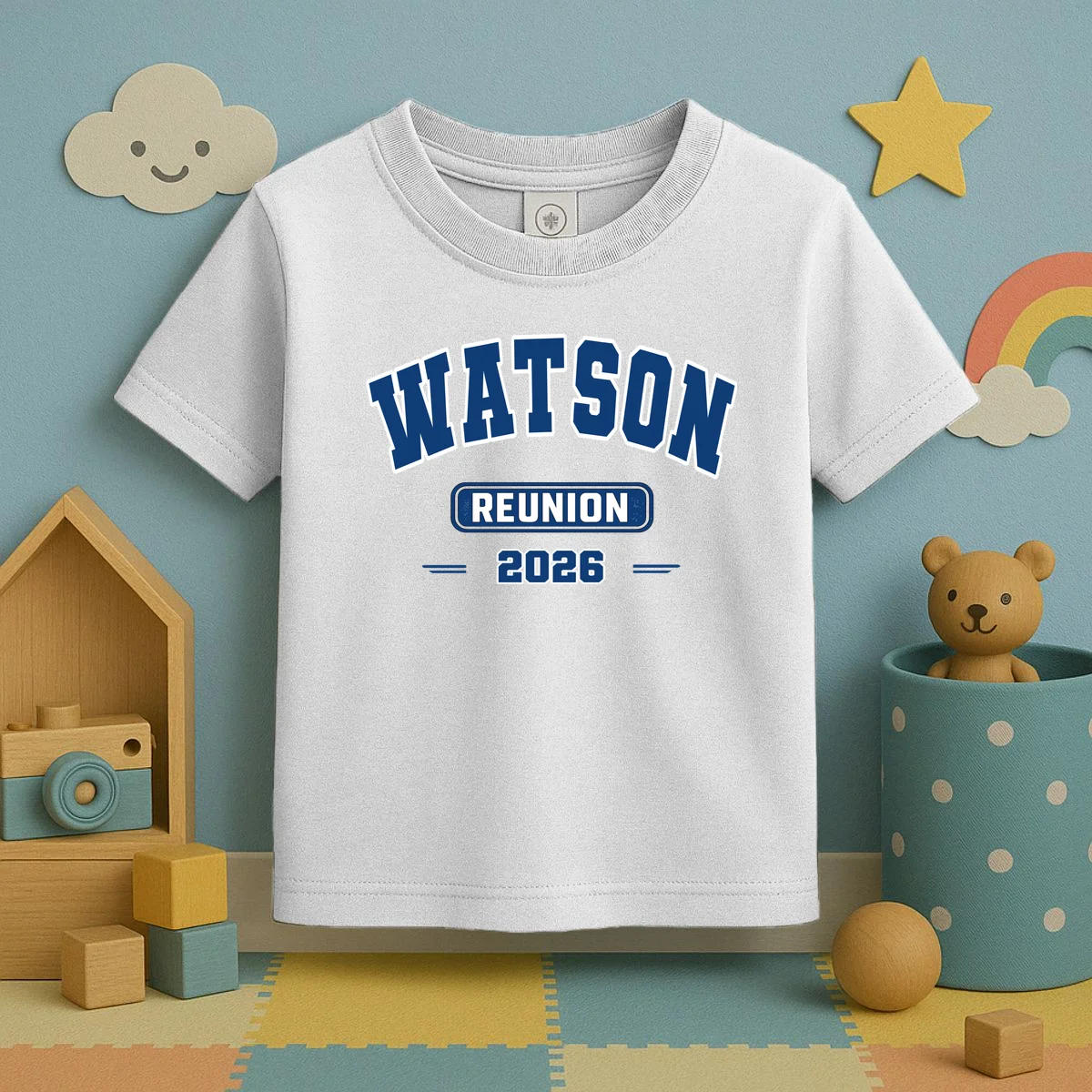 Personalized Family Reunion Last Name and Year Toddler T-Shirt - Front 2