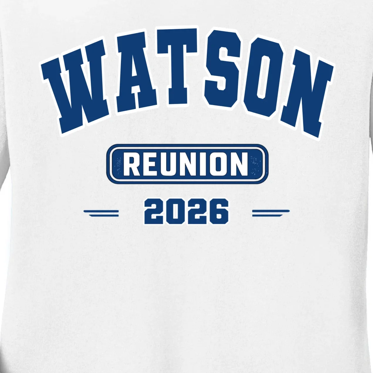 Personalized Family Reunion Last Name and Year Women's Long Sleeve Shirt - Front - Close-up
