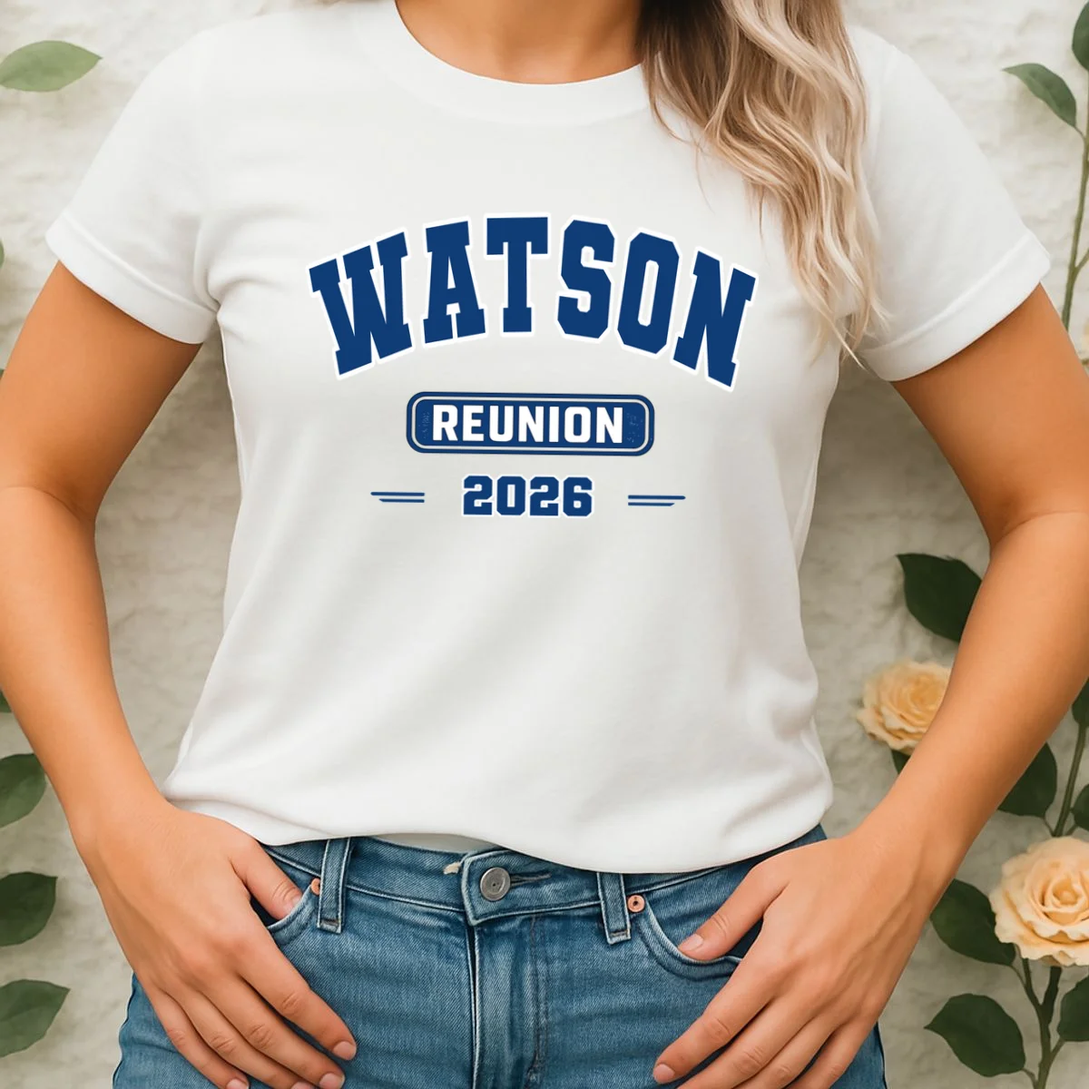 Personalized Family Reunion Last Name and Year Women's T-Shirt - Front 1