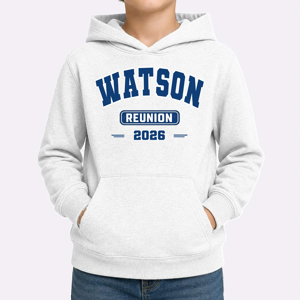 Personalized Family Reunion Last Name and Year Kids Hoodie - Front 1