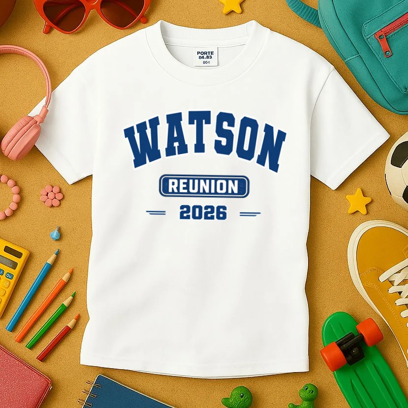 Personalized Family Reunion Last Name and Year Kids T-Shirt - Front 2