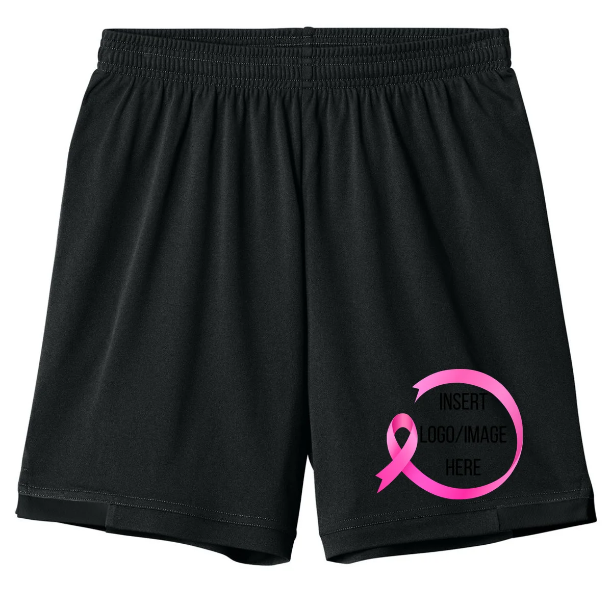 Pink Ribbon Breast Cancer Awareness Company Logo Custom Kids Shorts - Front