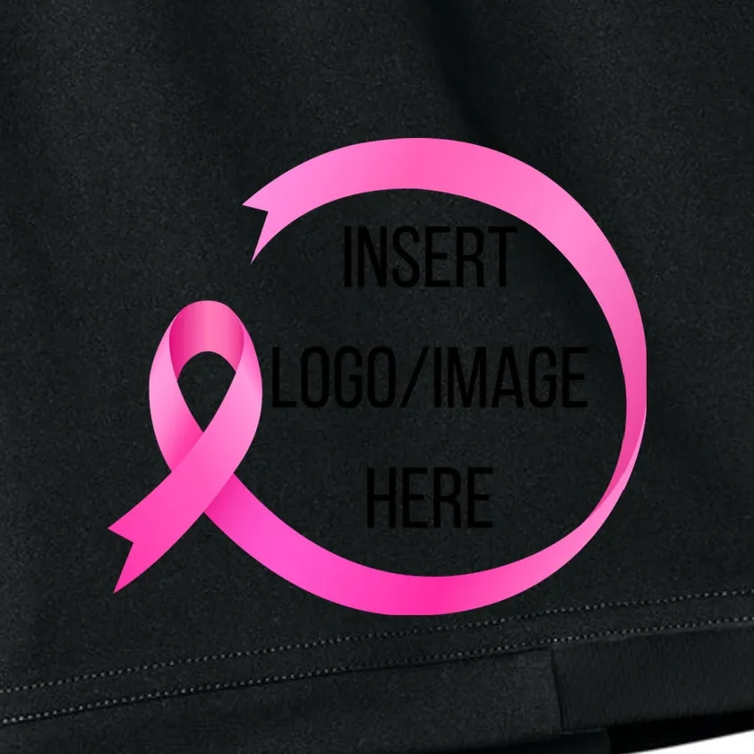 Pink Ribbon Breast Cancer Awareness Company Logo Custom Kids Shorts - Front - Close-up