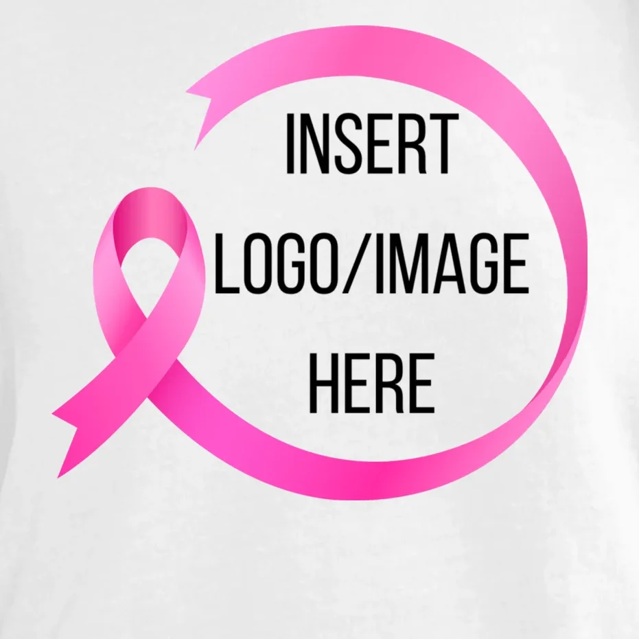 Pink Ribbon Breast Cancer Awareness Company Logo Custom Comfort Colors Unisex T-Shirt - Front - Close-up