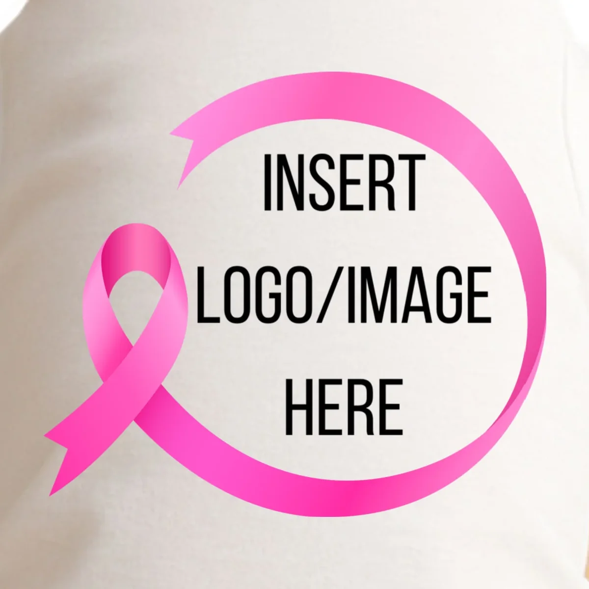 Pink Ribbon Breast Cancer Awareness Company Logo Custom Doggie Tank - Front - Close-up