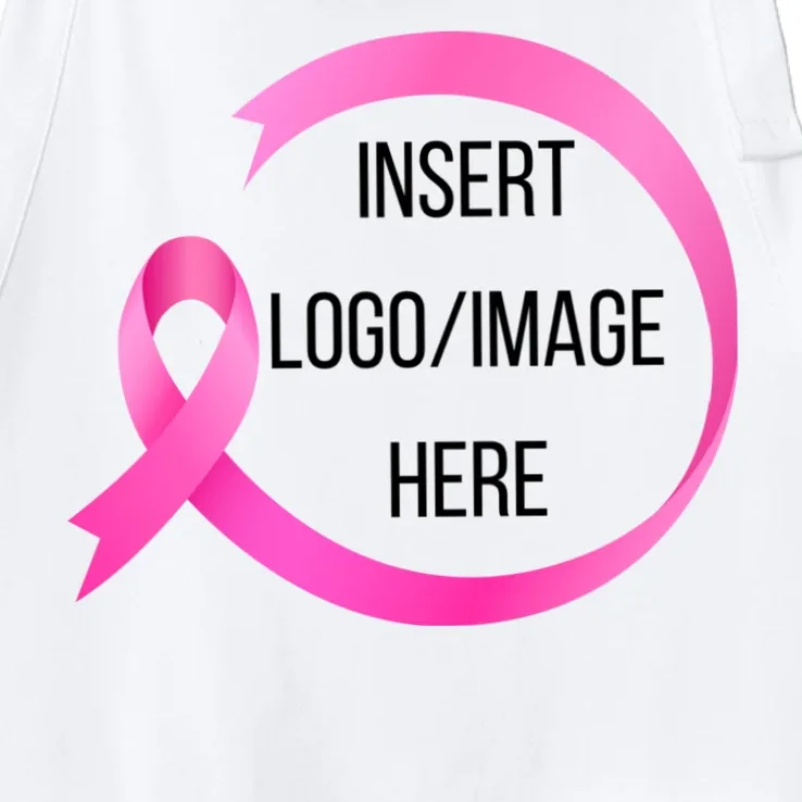 Pink Ribbon Breast Cancer Awareness Company Logo Custom Apron - Front - Close-up