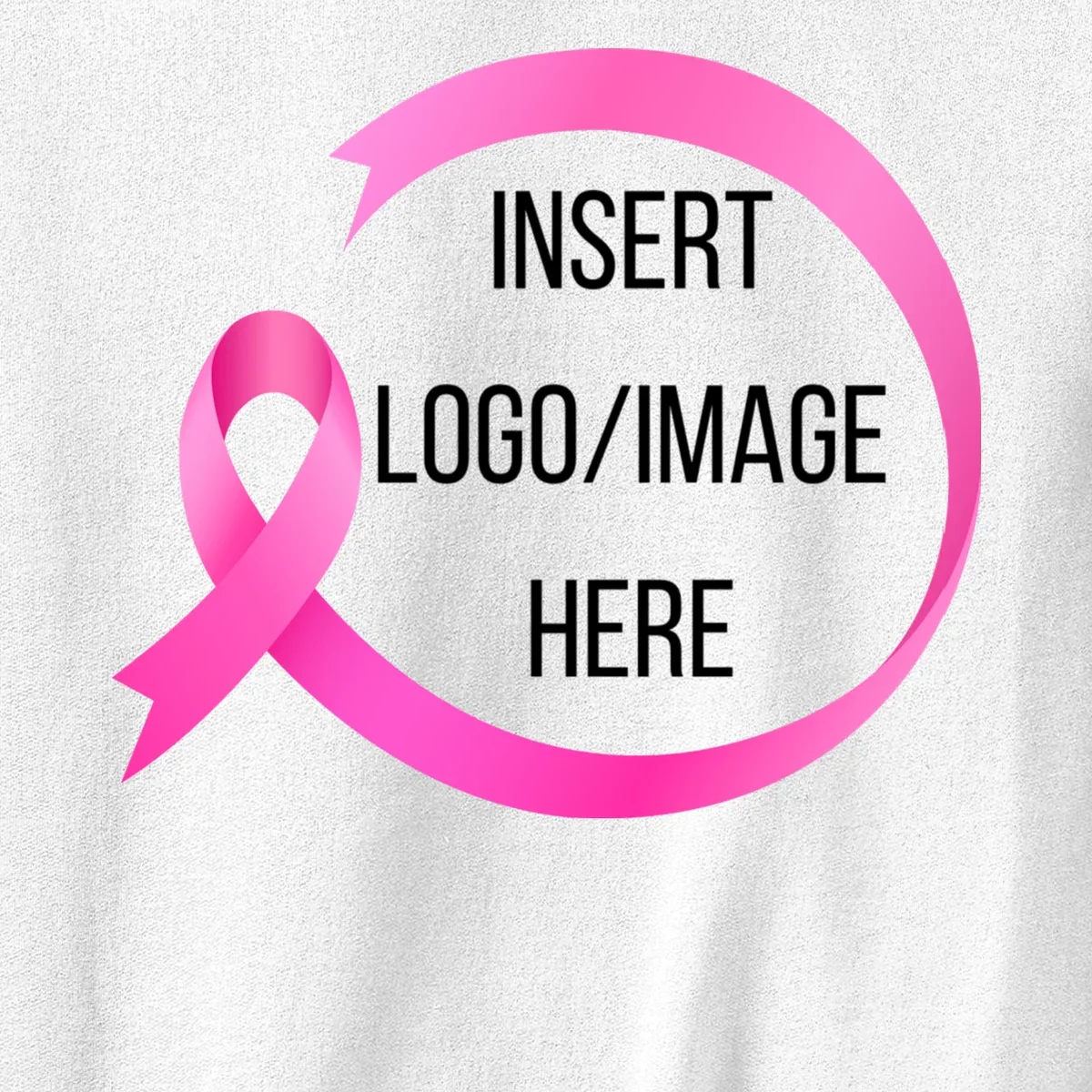 Pink Ribbon Breast Cancer Awareness Company Logo Custom Men's Sweatshirt - Front - Close-up