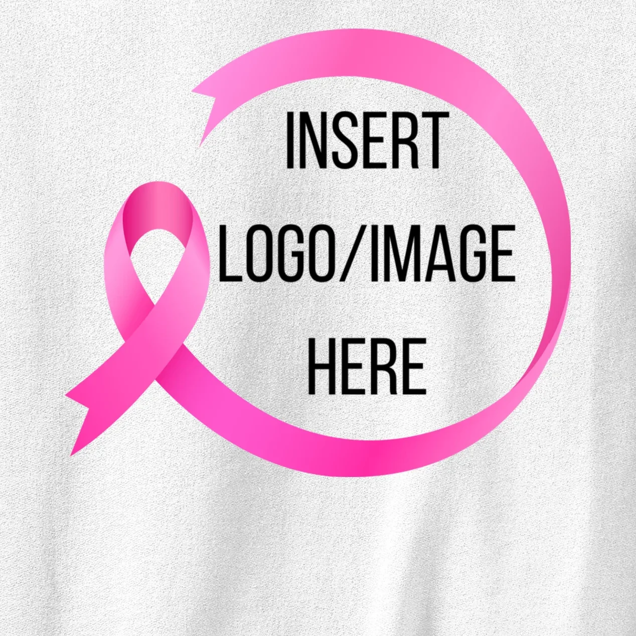 Pink Ribbon Breast Cancer Awareness Company Logo Custom Men's Sweatshirt - Front - Close-up