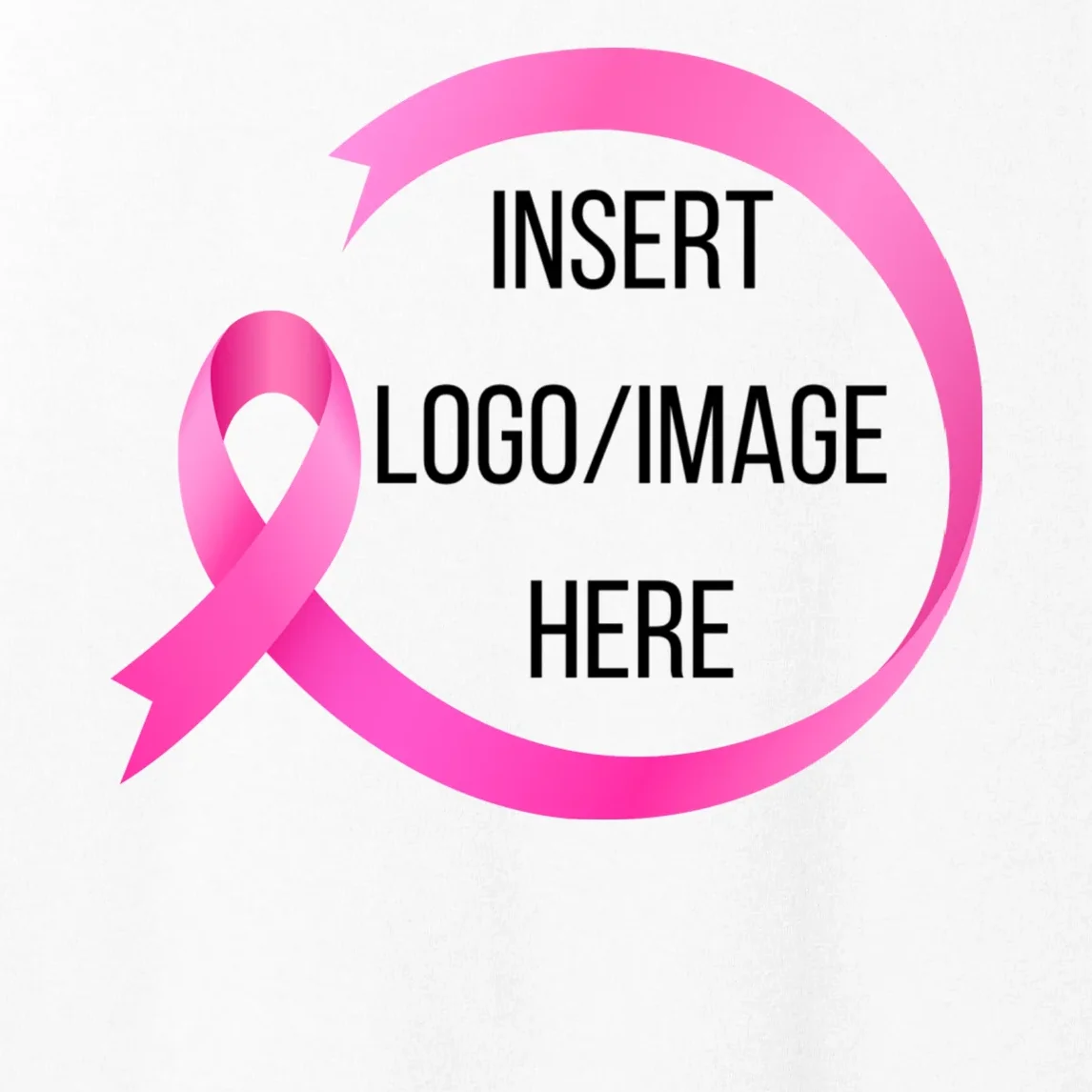 Pink Ribbon Breast Cancer Awareness Company Logo Custom Women's Tank Top - Front - Close-up