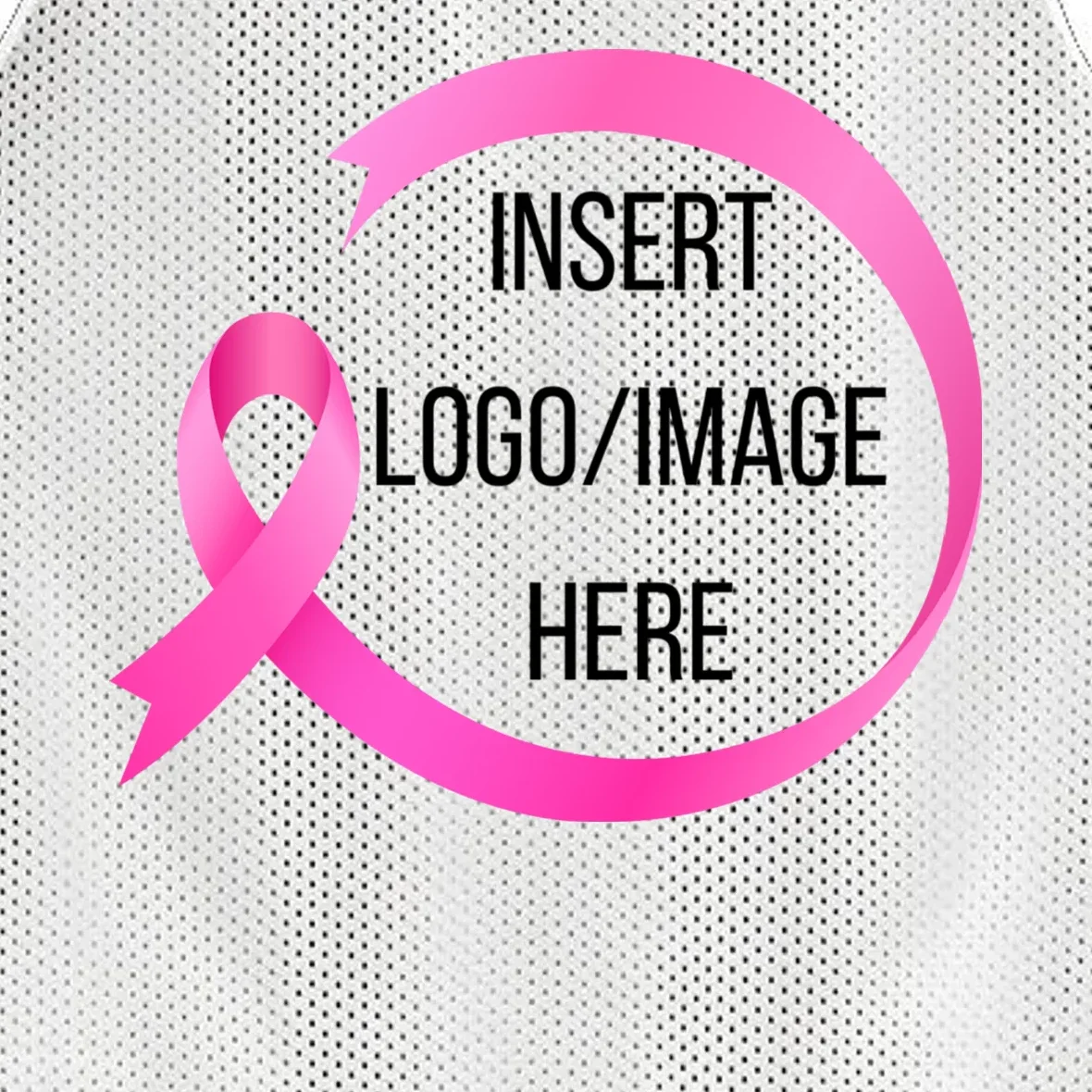 Pink Ribbon Breast Cancer Awareness Company Logo Custom Men's Basketball Jersey - Front - Close-up