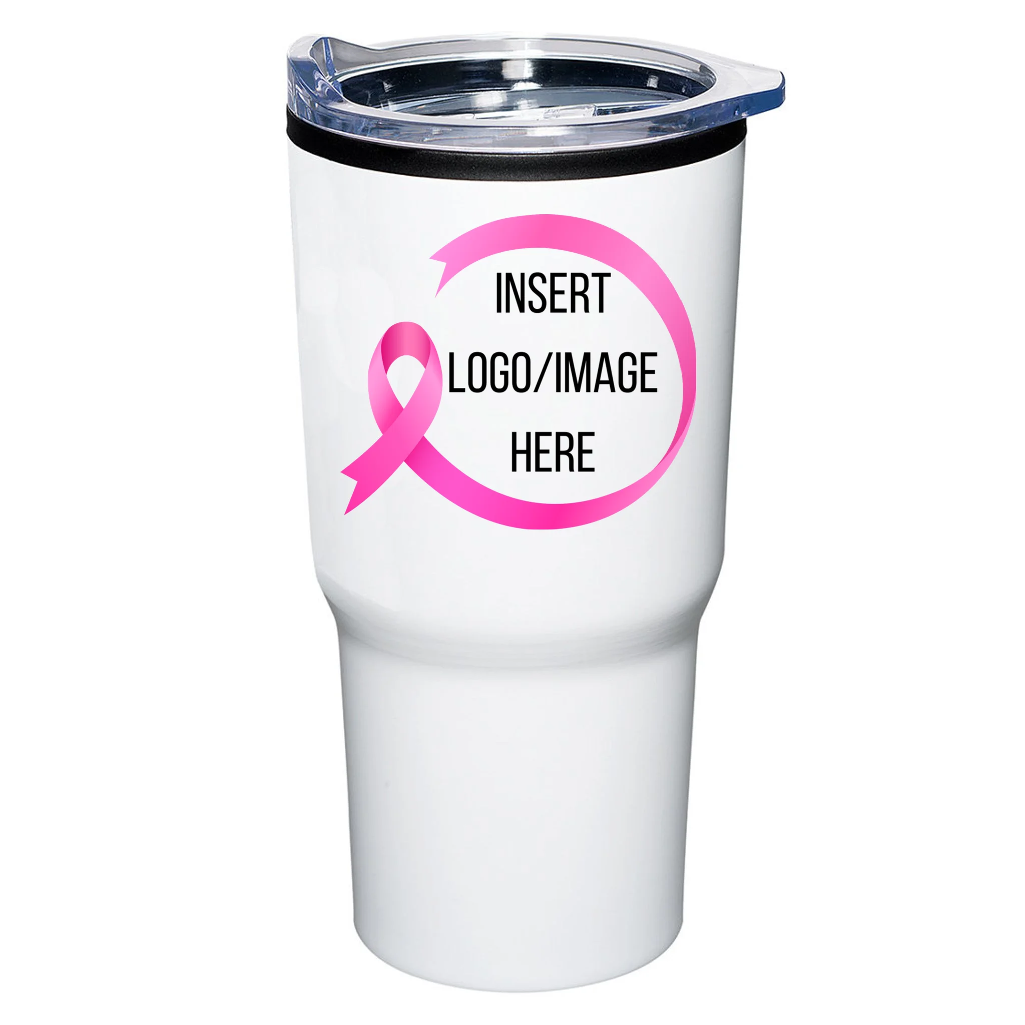 Pink Ribbon Breast Cancer Awareness Company Logo Custom 20oz Tumbler - Front
