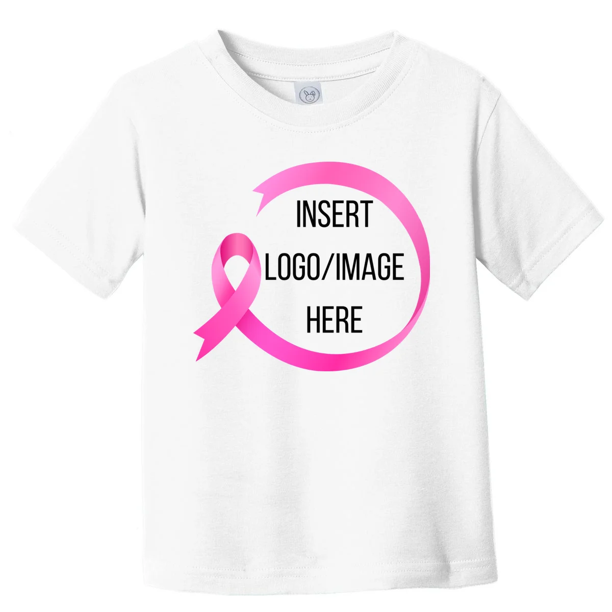 Pink Ribbon Breast Cancer Awareness Company Logo Custom Toddler T-Shirt - Front