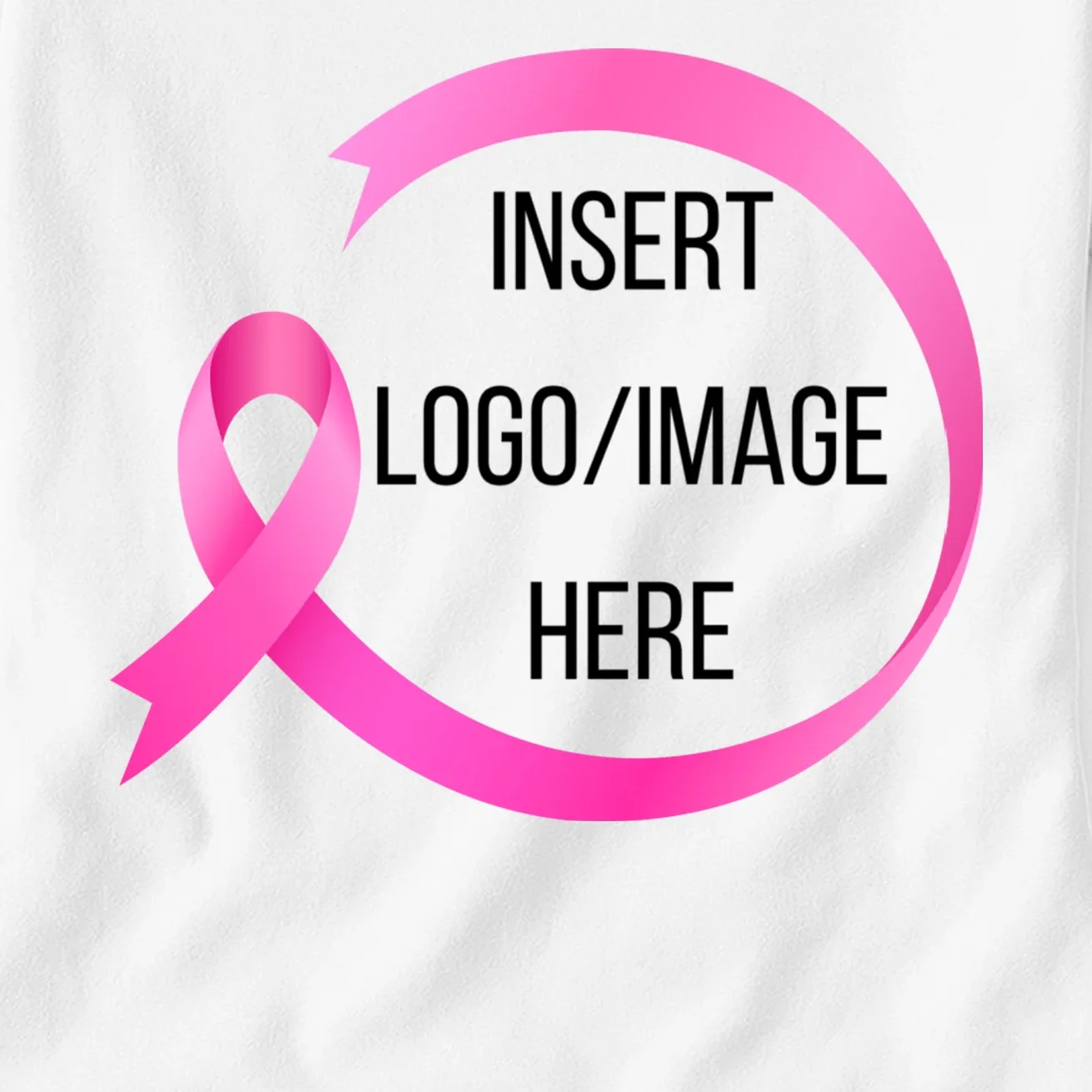 Pink Ribbon Breast Cancer Awareness Company Logo Custom Women's T-Shirt - Front - Close-up