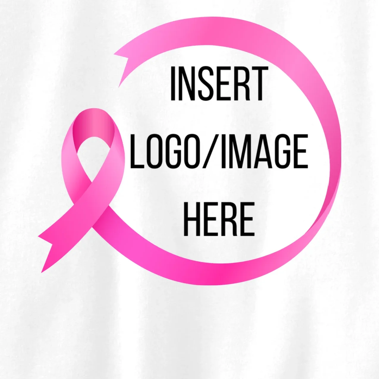 Pink Ribbon Breast Cancer Awareness Company Logo Custom Kids Sweatshirt - Front - Close-up