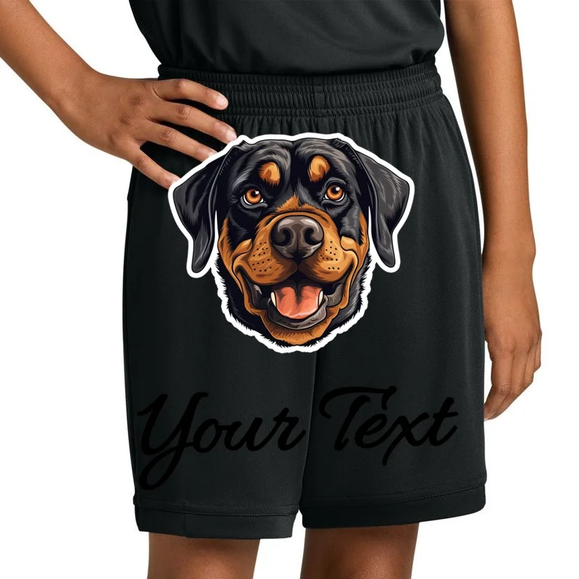 Personalized Rottweiler Pet Lover Custom Text Kids Shorts - Front 1