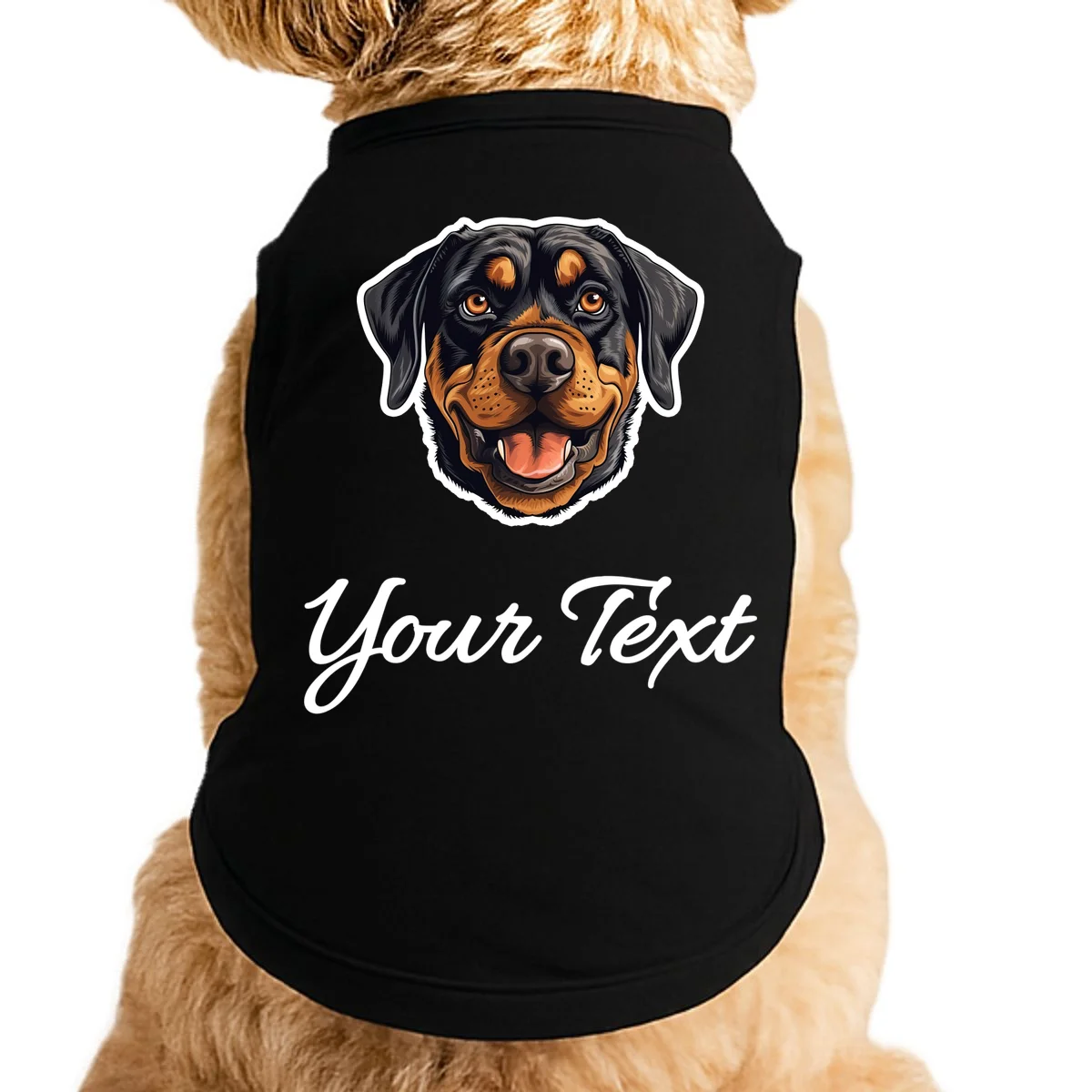Personalized Rottweiler Pet Lover Custom Text Doggie Tank - Front