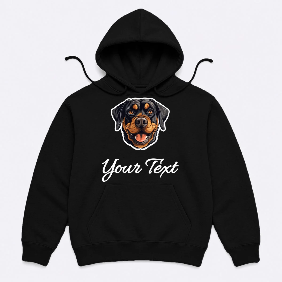 Personalized Rottweiler Pet Lover Custom Text Hoodie - Front