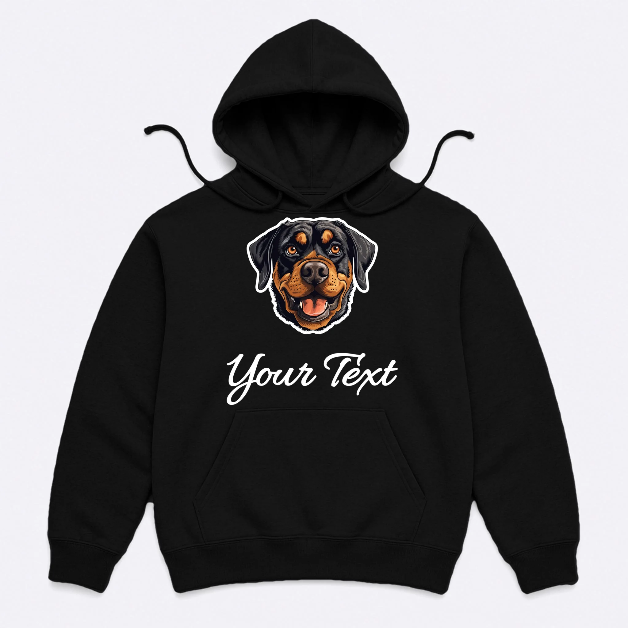Personalized Rottweiler Pet Lover Custom Text Men's Hoodie - Front