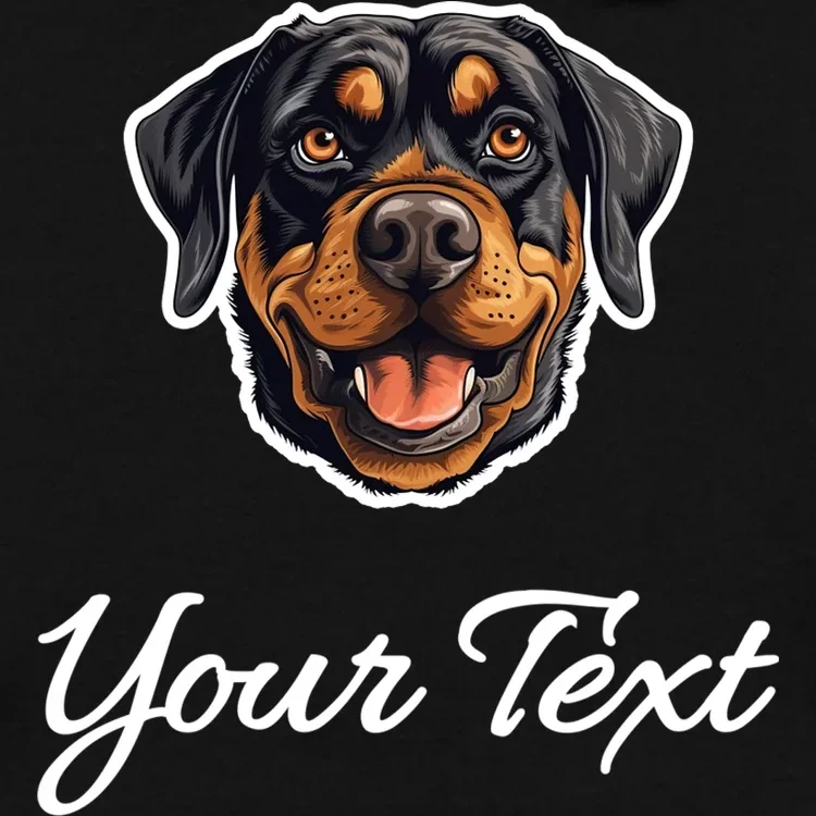 Personalized Rottweiler Pet Lover Custom Text Men's Hoodie - Front - Close-up