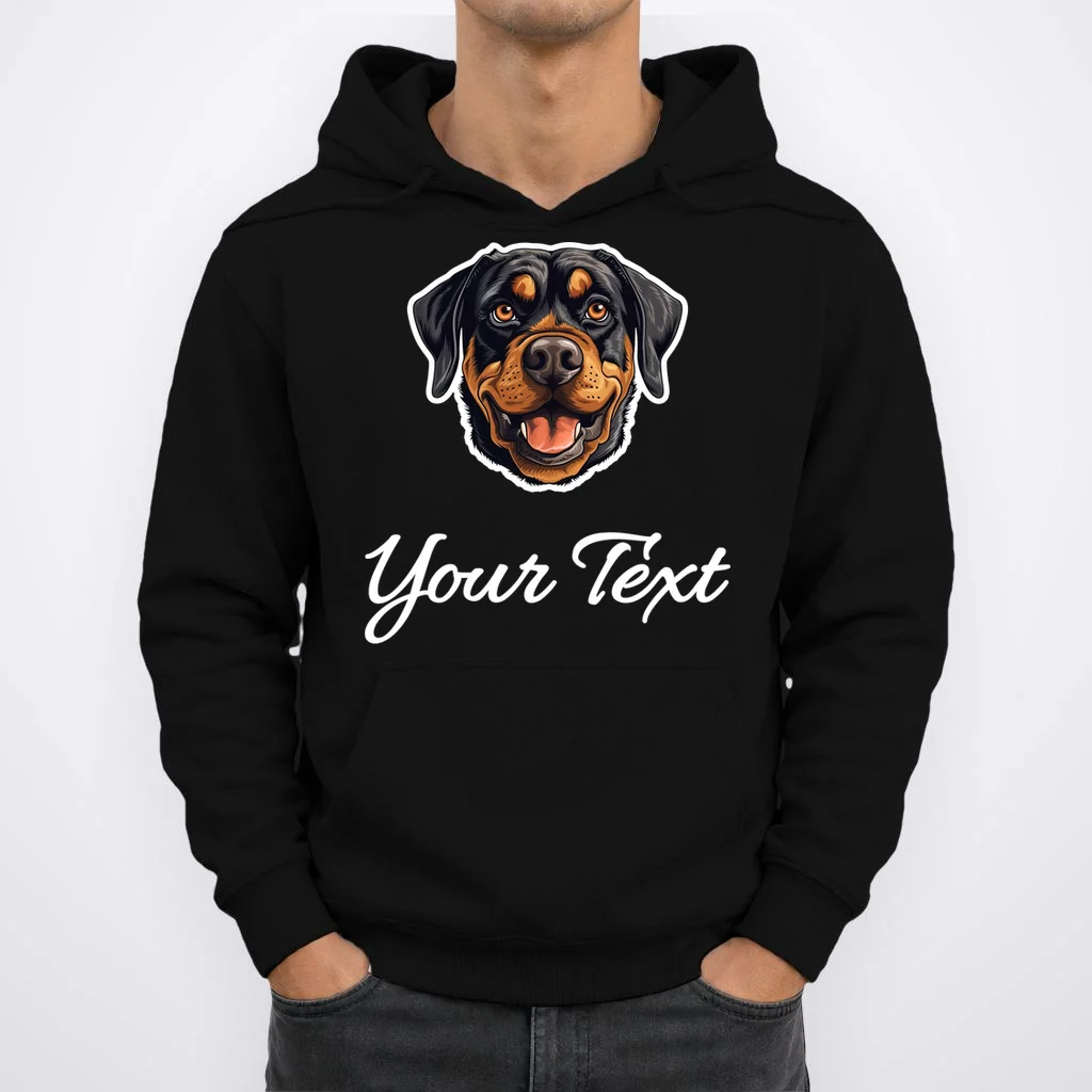 Personalized Rottweiler Pet Lover Custom Text Hoodie - Front 1