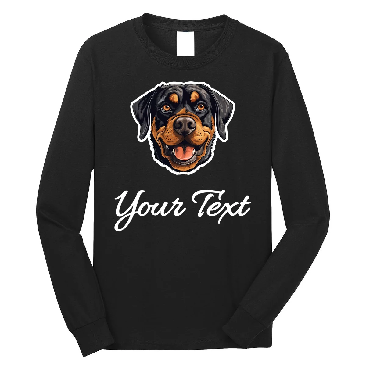 Personalized Rottweiler Pet Lover Custom Text Long Sleeve Shirt - Front