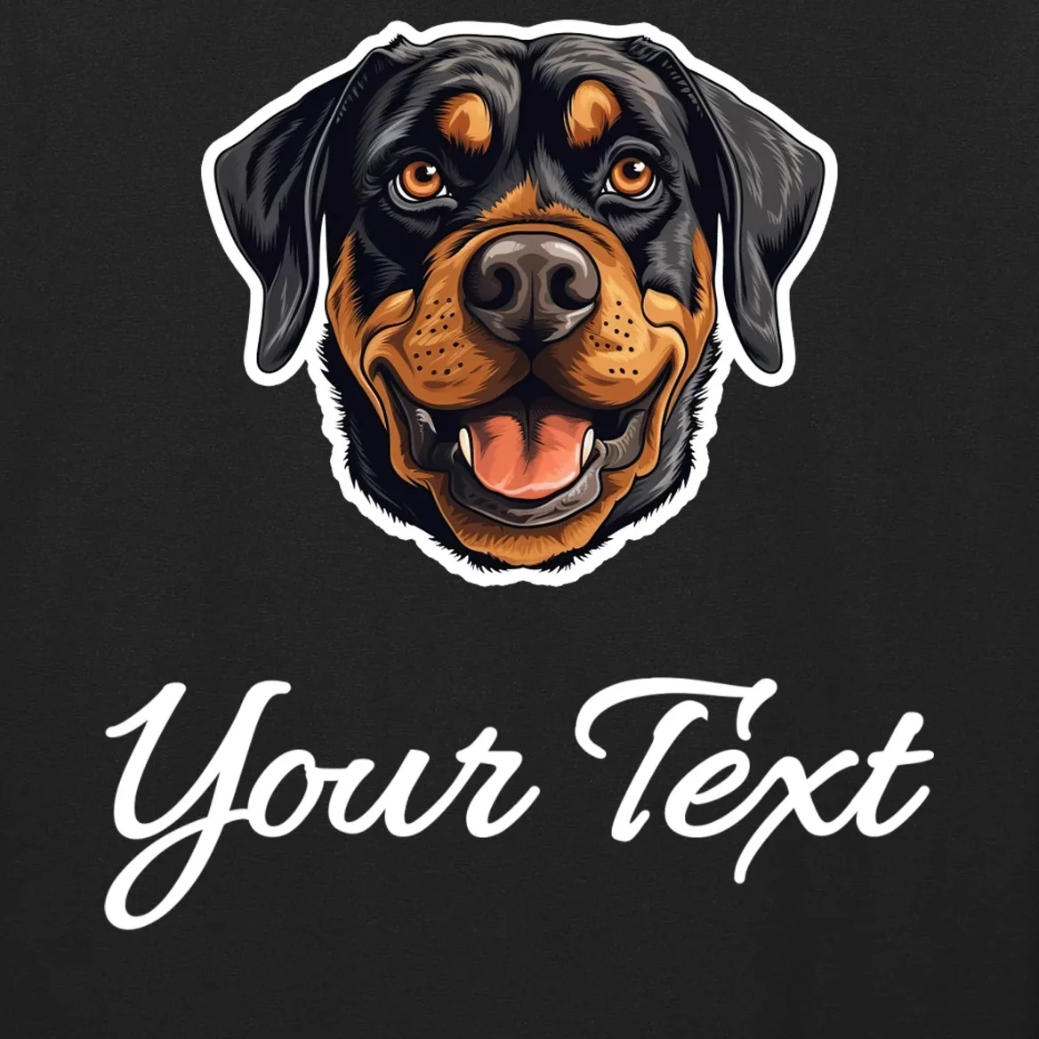 Personalized Rottweiler Pet Lover Custom Text Men's Long Sleeve Shirt - Front - Close-up