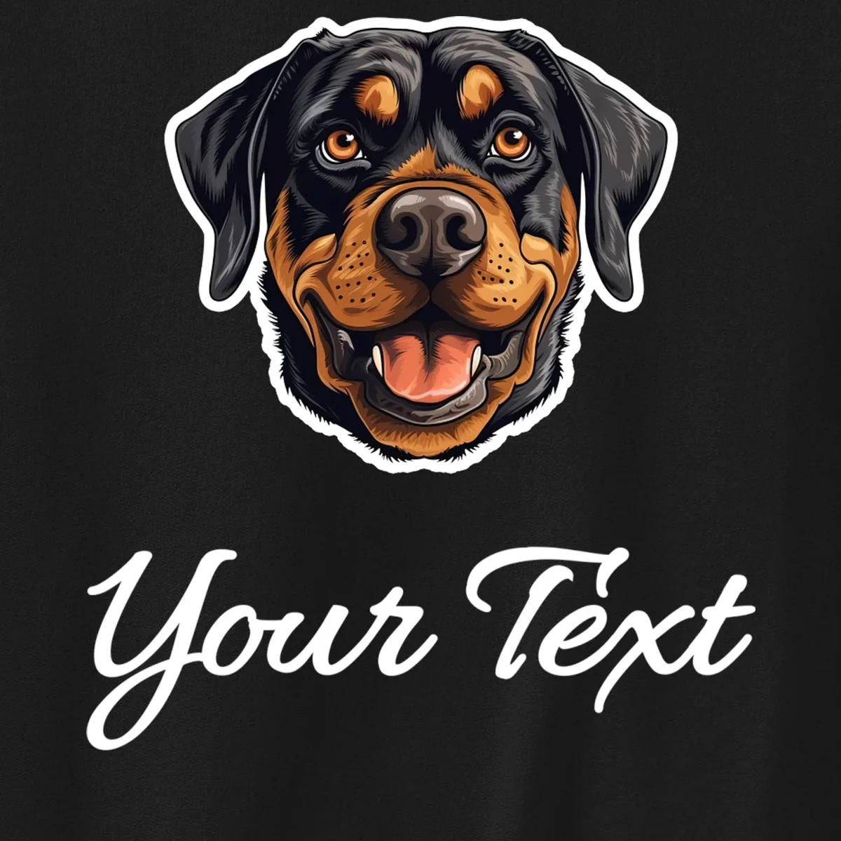 Personalized Rottweiler Pet Lover Custom Text Men's Sweatshirt - Front - Close-up