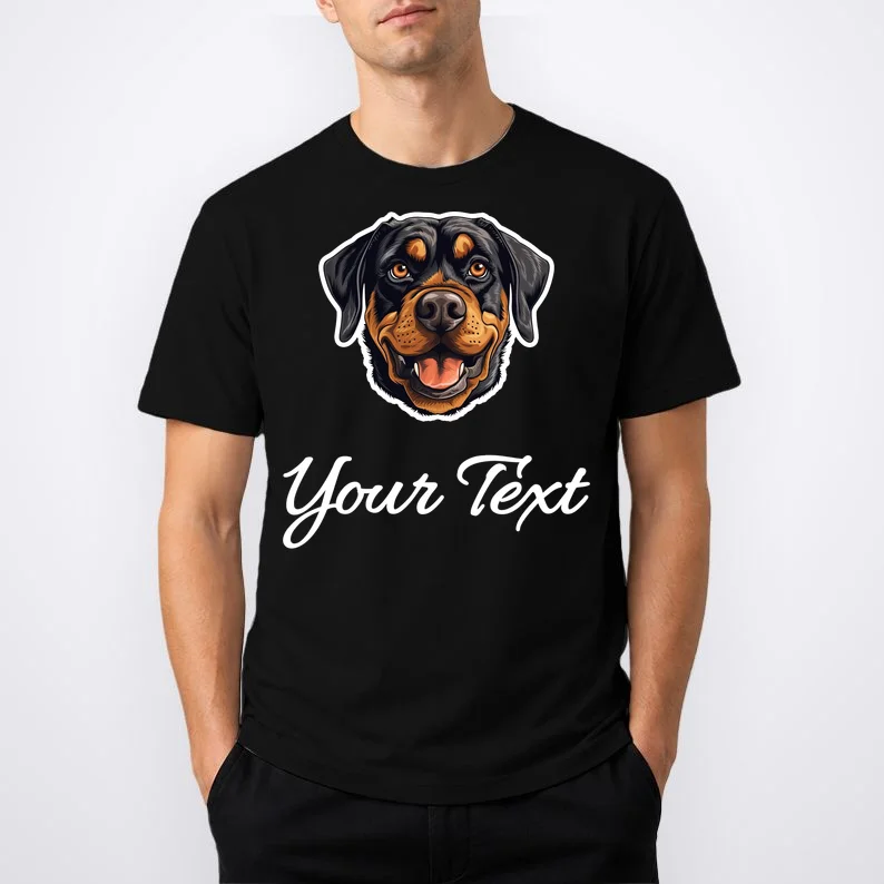 Personalized Rottweiler Pet Lover Custom Text T-Shirt - Front 1