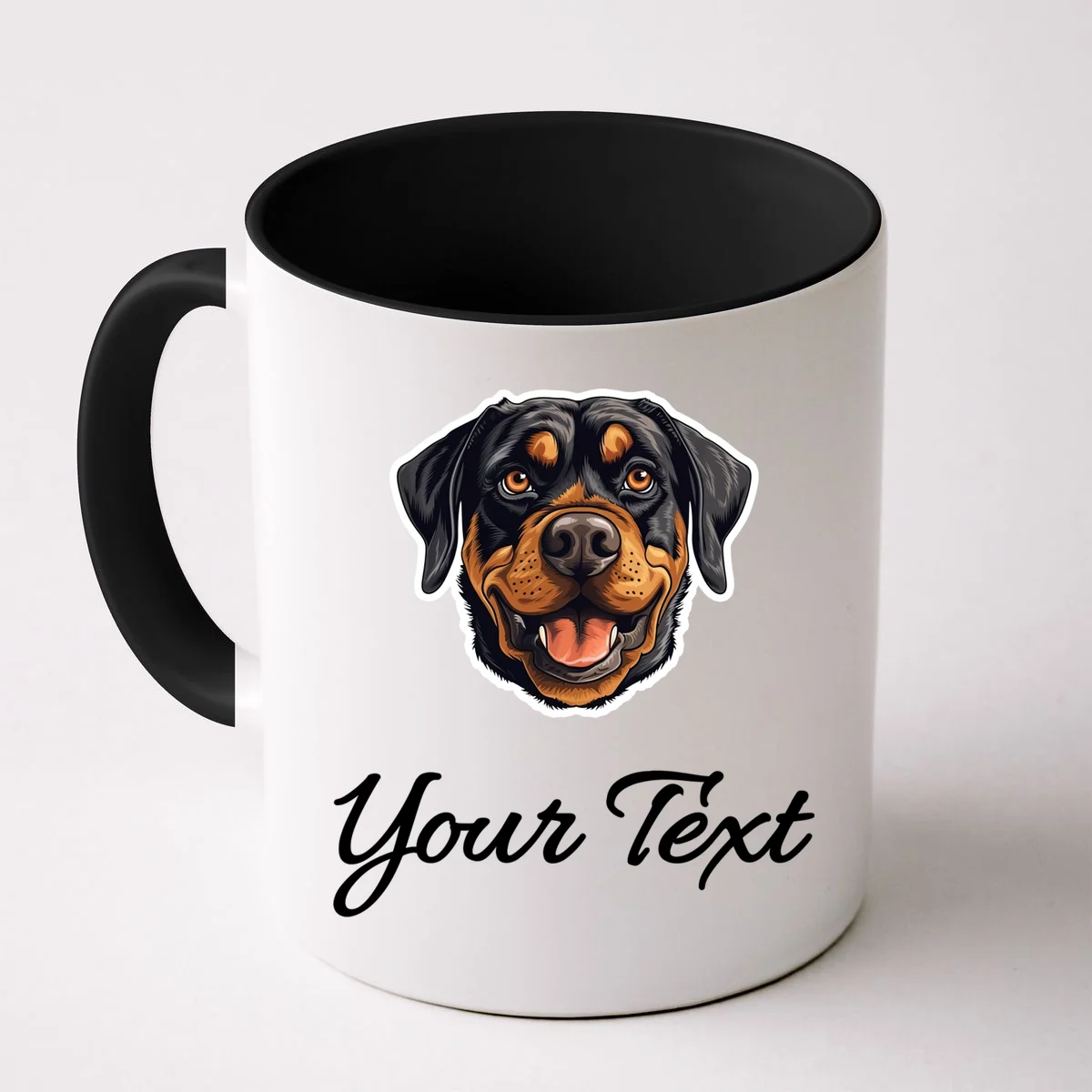 Personalized Rottweiler Pet Lover Custom Text Mug - Front