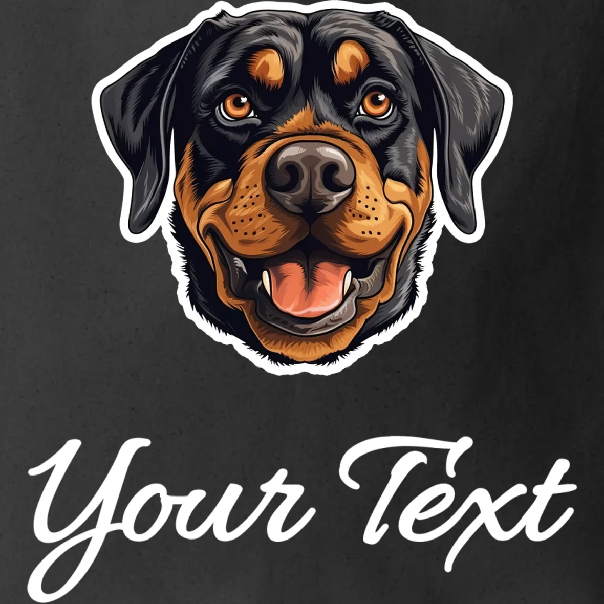 Personalized Rottweiler Pet Lover Custom Text Tote Bag - Front - Close-up